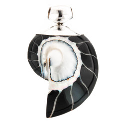2 3/8" 925 Silver Nautilus Shell Sterling Silver Pendant