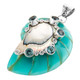 3 1/8" 925 Silver Blue Topaz Nautilus Shell Pendant