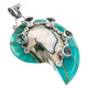 3 1/8" 925 Silver Blue Topaz Nautilus Shell Pendant