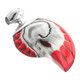 2 3/8" 925 Sterling Silver Nautilus Shell Red Pendant