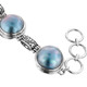 925 Sterling Silver Mabe Pearl 8" Blue Toggle Bracelet