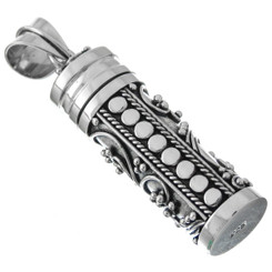 1 5/8" 925 Sterling Silver us Pillbox Locket Pendant