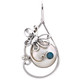 1 3/4" 925 Silver Opal White Mabe Pearl Butterfly Pendant