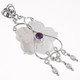 925 Silver Amethyst Freshwater Seed Pearl Flower Pendant