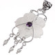 925 Silver Amethyst Freshwater Seed Pearl Flower Pendant