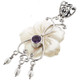 925 Silver Amethyst Freshwater Seed Pearl Flower Pendant
