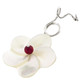 925 Silver Mother Of Pearl Red Coral Flower Shell Pendant
