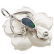 1 1/4" 925 Silver Opal Mother Of Pearl Flower Shell Pendant