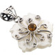 925 Silver Mother Of Pearl Citrine Flower Shell us Pendant