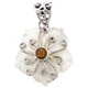 925 Silver Mother Of Pearl Citrine Flower Shell us Pendant