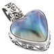 1 1/8" 925 Sterling Silver Mabe Pearl Heart us Blue Pendant