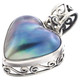1 1/8" 925 Sterling Silver Mabe Pearl Heart us Blue Pendant