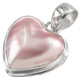 13/16" 925 Sterling Silver Pink Mabe Pearl Heart us Pendant