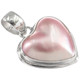 13/16" 925 Sterling Silver Pink Mabe Pearl Heart us Pendant