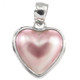 13/16" 925 Sterling Silver Pink Mabe Pearl Heart us Pendant