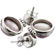 1" 925 Silver Pink Mabe Pearl Pink Quartz Post Earrings