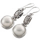 1 3/16" 925 Sterling Silver White Mabe Pearl Drop Earrings