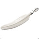 2 13/16" 925 Silver Bison Bone Carving Feather us Pendant