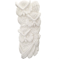 Cabochon Bison Bone Carving Bison Owl 2 3/4"(70mm)