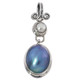 925 Silver Mabe Pearl White Freshwater Pearl Oval Pendant