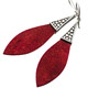 2 3/8" 925 Silver Genuine Red Coral French Drop Earrings