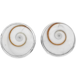 13/16" 925 Sterling Silver Shiwa Eye Earrings