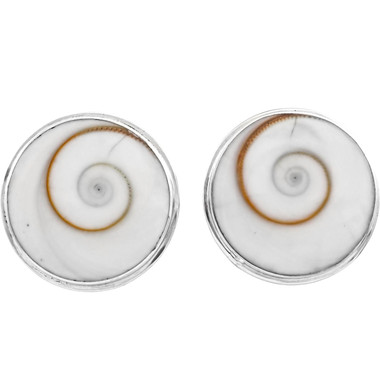 13/16" 925 Sterling Silver Shiwa Eye Earrings