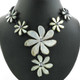 Mother Of Pearl Rope Flower Shell us 18" Blacklip Necklace