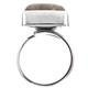 13/16" 925 Sterling Silver Fossil Coral Rectangle us 9 Ring