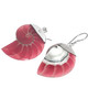 1 3/16" 925 Silver Nautilus Shell Pink French Wires Earrings