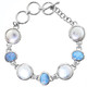 925 Silver Button Freshwater Pearl Australian Opal Bracelet