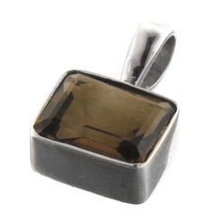 5/8" 925 Sterling Silver Smokey Quartz us Pendant