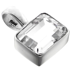 5/8" 925 Sterling Silver White Quartz us Pendant