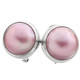 9/16" 925 Silver Pink Mabe Pearl Omega Post Earrings