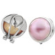 9/16" 925 Silver Pink Mabe Pearl Omega Post Earrings