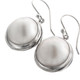 13/16" 925 Sterling Silver White Mabe Pearl Hook Earrings