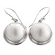 13/16" 925 Sterling Silver White Mabe Pearl Hook Earrings