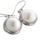 13/16" 925 Sterling Silver White Mabe Pearl Hook Earrings