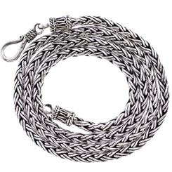 Handmade Wheat Style 925 Sterling Silver Chain Necklace