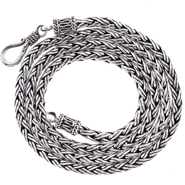 Handmade Wheat Style 925 Sterling Silver Chain Necklace