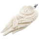 2 15/16" 925 Silver Bison Bone Carving Feather Owl Pendant