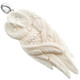 2 15/16" 925 Silver Bison Bone Carving Feather Owl Pendant