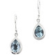 1" 925 Silver Blue Topaz Teardrop French Hook Earrings