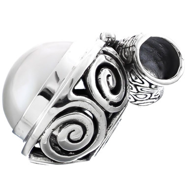 1 3/16" 925 Sterling Silver White Mabe Pearl us Pendant