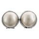 9/16" 925 Silver Silver White Mabe Pearl Omega Earrings
