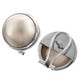 9/16" 925 Silver Silver White Mabe Pearl Omega Earrings