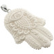 2 3/4" 925 Sterling Silver Bison Bone Carving us Pendant