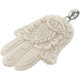2 3/4" 925 Sterling Silver Bison Bone Carving us Pendant
