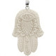2 3/4" 925 Sterling Silver Bison Bone Carving us Pendant