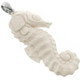 2 13/16" 925 Silver Cow Bone Carving Seahorse us Pendant